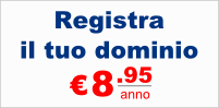Registra il tuo dominio a 8.95 euro l'anno