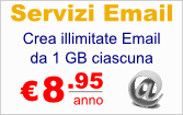 Illimitate email a soli 8.95 euro all'anno