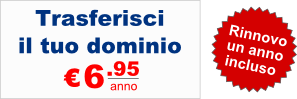 Trasferisci il tuo dominio a 6.95 euro l'anno